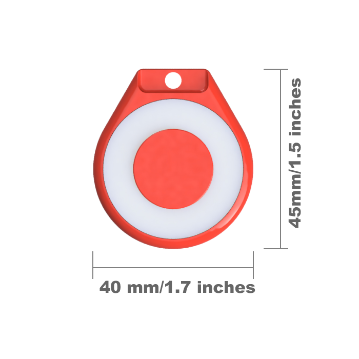 TapTags dimensions 40mm by 45mm